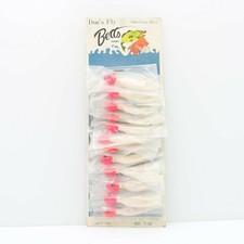 Betts Don's Fly Hair Jig Bass Fishing Lures Dealer Card 12Pk Pink White 3/8oz picture