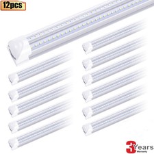 12 Pack 8' Led Shop Light Fixture 72W 8FT Integrated Led Tube Light Bulbs 6000K picture