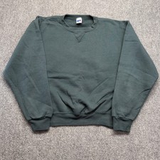 Russell Athletic Mens Crewneck Sweatshirt Hunter Green Medium Vintage Style 1647 picture
