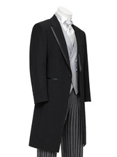 Men’s Oscar de la Renta Black Frock Coat Long Wool Knee Length Duster Size 40R picture