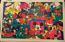 DISNEY AFTER DARK VINTAGE 1970's BLACKLIGHT HEADSHOP POSTER By WOLLY WOOD -NICE picture