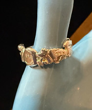 Vintage Sterling Silver Peanuts Gang All-Stars Ring Band - 925 SS Schulz - NOS picture