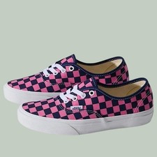Vans Authentic Checkerboard Deep Indigo Blue Fizz Pink Women 10.5/Men's 9 NEW picture