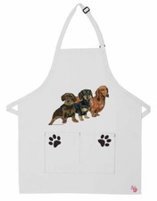 Dachshund Trio Two Pocket Bib Apron by Mary Badenhop picture