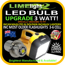 LED UPGRADE DOLPHIN MAGLITE 3.2-9V 3W BULB GLOBE FLASHLIGHT TORCH LANTERN 250lm picture