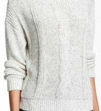 $238 NWT EILEEN FISHER Sprayed Cotton Tape MOON Gray Sweater XL picture