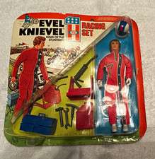 Ideal Evel Knievel King of the Stuntmen Racing Set w/ Helmet Toolbox 1975 picture