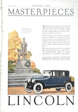 1924 Ad (10  X 14 inches) Lincoln 4-Door Sedan picture