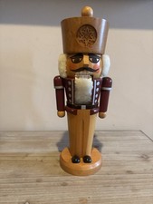 Vintage Erzgebirge Volkskunst Wood Nutcracker Soldier Snowflake 11