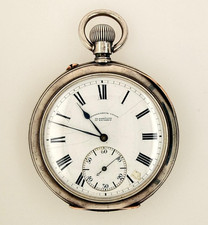 ANTIQUE UNION GLASHÜTTE POCKET WATCH 0.900 SILVER 60MM C.1910 RUNNING picture