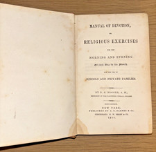 Antique 1855 Book: Manual of Devotion, or Religious Exercises for the Morning... picture
