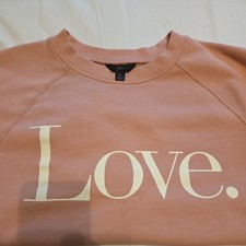 J.Crew Women's Casual Chic Love Graphic Sweatshirt Black Cotton Raglan Sleeve SM picture
