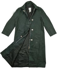 *HOT FRANCE Women's CELINE @ NOIR SERIE 3601 DUFFLE LONG BLACK TRENCH Coat 38 S picture