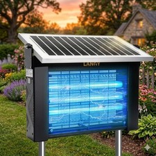 LANGY Solar Powered Bug Zapper Outdoor Mosquito Fly Killer Big Battery picture