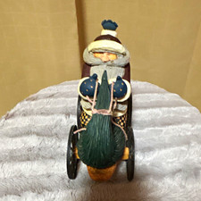 Williraye Studio WW2213 Santa with Tree on Wheels 1997 VTG Folk Art Figurine NIB picture