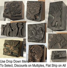 Antique 1920-30 Cartoon Copper Wood Steel Print Block Letterpress COMBO BUNDLE picture