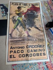 1961 Nueva Plaza De Toros Monumental Bullfighting Poster Good Shape  picture