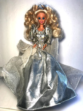 Vintage 1992 Happy Holidays Barbie Doll Special Edition #1429 Silver Dress picture