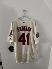 NWOT Majestic Authentic Cleveland Indians Carlos Santana 41 Flex Base Jersey 48 picture