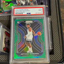 2020-21 Panini Prizm Green Prizm Anthony Edwards #258 PSA 9 RC picture