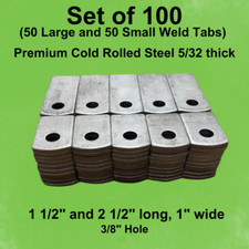 Steel Weld Tabs, Mixed Pack -100 Pack of Tabs, (50 Large & 50 Small) picture
