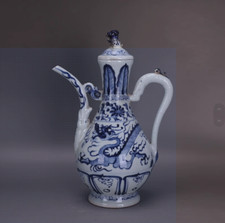 Beautiful Collectable Art Hand Painting Blue&white Porcelain Phoenix Teapot picture