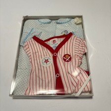Vintage Romp A Round Baby Set Boxed Red Stripe Blue Polka NOS USA picture