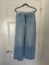 Madewell Curvy Superwide-Leg Jeans Womens 26T Tall Light Wash Wide Leg picture