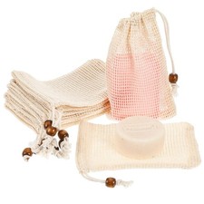 cobee 10 Pack Soap Bag, 1 Count (Pack of 10), Beige With Pink and Light Brown picture
