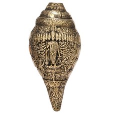 Brass Elegant Vishnu Virat Shankh Wall Hanging Statue Idol Sculpture Figurine picture