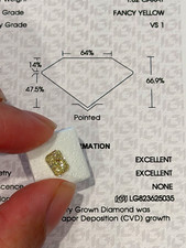 1.02ctw Fancy Yellow Lab-Created Diamond Radiant VS1 Excellent Cut IGI picture