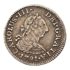 AWESOME 1781 Mexico 1 Real World Silver Coin Mo FF Xf / Au Great Condition picture