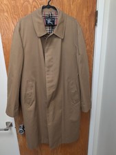 Vintage Burberrys Car Coat Made in England Tan Gabardine Blend size 36 picture