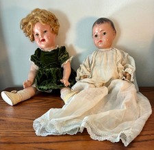 1934 IDEAL SHIRLEY TEMPLE + MADAM ALEXANDER COMPOSITION SLEEPY EYES DOLLS picture