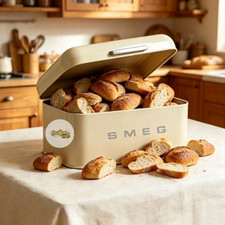 SMEG Style Retro Stainless Steel Storage Box Bread Bin Countertop Organizer picture