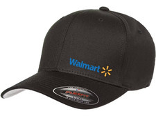Walmart Logo Cap DTF White 5001 Flexfit Baseball Hat S/M and L/XL picture