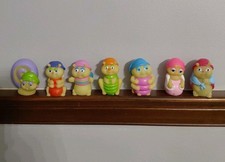 Vintage 1985 Hasbro Glow Worm Glo Friends Lot of 7 Bug Finger Puppets Playskool picture