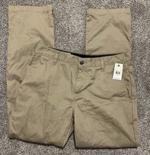 Volcom Men’s Pants Size 34 Vmonty Stretch Khaki Beige Flat Front A1131351 NWT picture