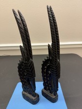 African Tribal Carving. Pair Wooden Chiwara Antelope Statues - Bamana Tribe picture