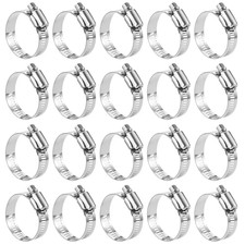 20PCS 304 Stainless Steel Hose Clamps 27-51mm Adjustable Worm Gear Pipe Clamps picture