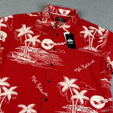 Quicksilver Waterman Collection Christmas Shirt M Mele Kalikimaka Santa Button picture