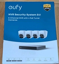 eufy PoE NVR Security System E41 24/7 Recording 2TB HDD 4 4K Turret Cams Outdoor picture