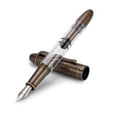 Asvine P30 Piston Brass Fountain Pen Torpedo Metal Acrylic EF/F/M/1.1 Office Pen picture