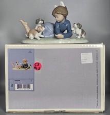 LLADRO PLAYFUL ROMP  05594 Girl with Puppies Retired MINT with Original Box picture