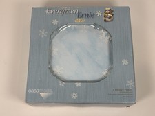 (4) New Casa Moda Evergreen Ernie Dinner Plates Christmas Blue Snowflakes picture