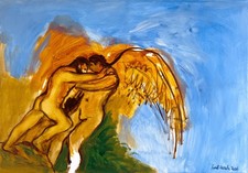 Michel Suret-Canale - Jacob Wrestling with the Angel - original oil painting picture