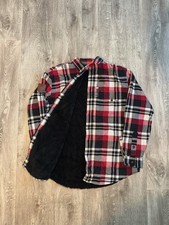 Polo Ralph Lauren Men's Red/Black Plaid Sherpa Fleece Lined Shirt Jacket picture