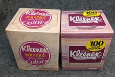 Vintage Kleenex Pink Tissues Lot 2 Sealed NOS Boutique Colors Cube Boxes Prop picture