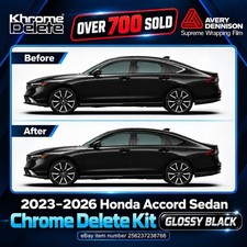 Gloss Black Premium Chrome Delete Vinyl Overlay – 2023–2026 Honda Accord picture