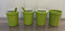 Pier 1 Imports Green Melamine Condiment Holder Lid Spoons Lot Of 4 Read Below picture